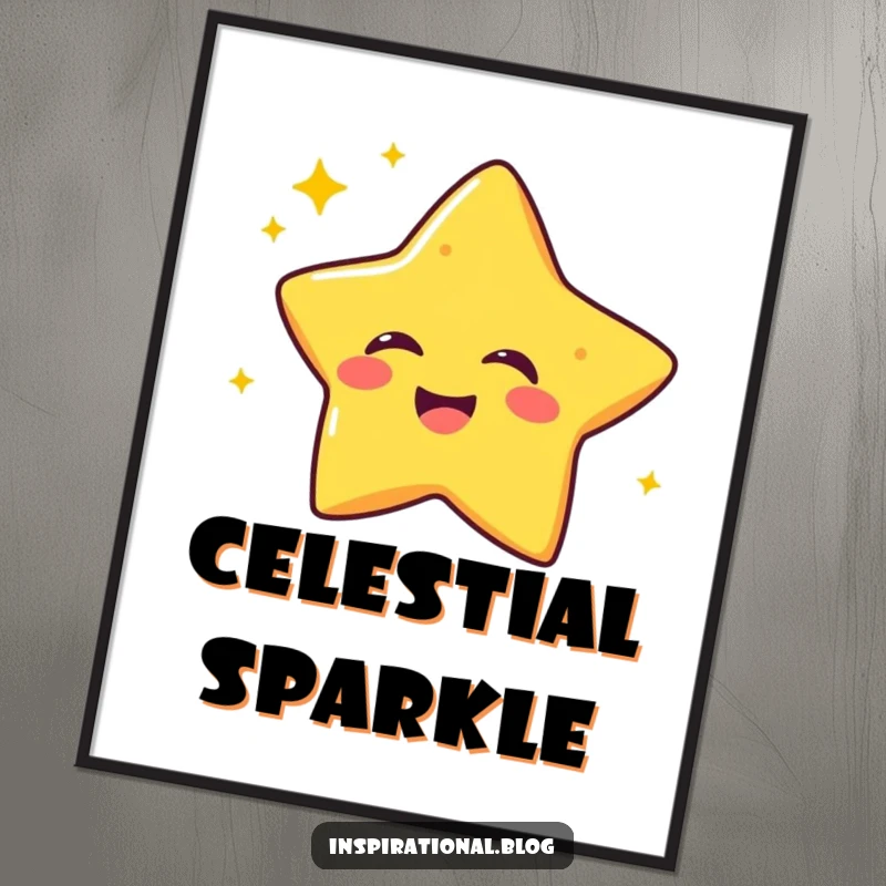 Funny digital art of a laughing star character twinkling with joy, offering downloadable celestial happiness and humor.