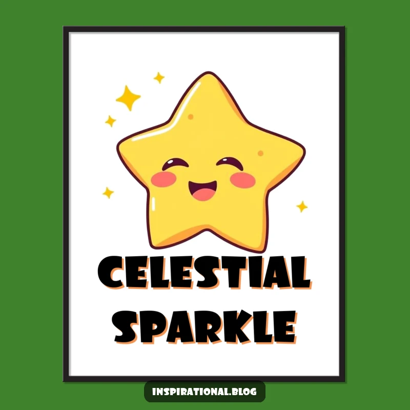 Funny Laughing Star Digital Art Print: Instant Celestial Joy for Your Space