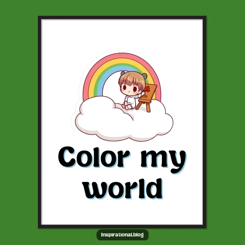 Funny Rainbow Cloud Digital Art: Instant Artistic Cheer for Walls