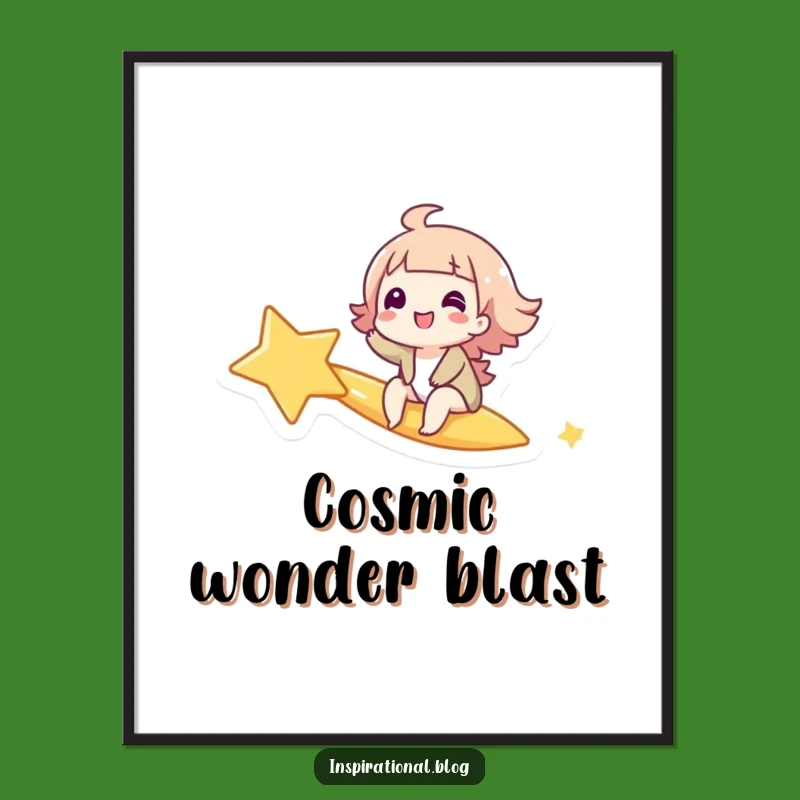 Funny Giggling Star Rider Digital Print: Instant Wonder and Hilarious Decor Gift