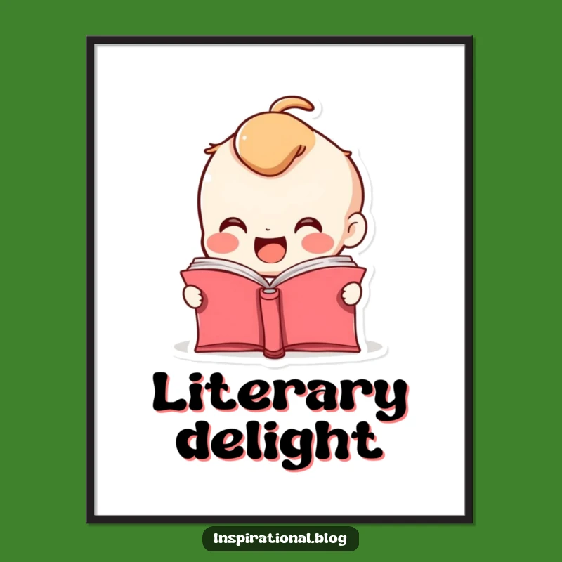 Funny Book Art Print - Excited Reader's Fluttering Pages