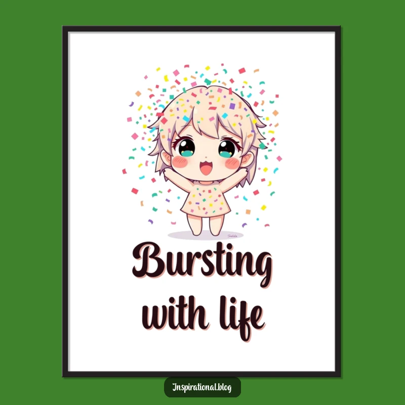 Funny Confetti Burst Digital Art: Instant Celebration Decor