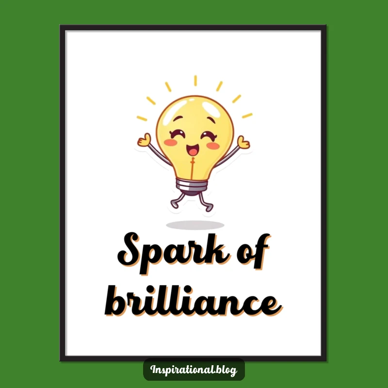 Funny Dancing Lightbulb Digital Art: Instantly Brighten Your Space, Perfect Funny Gift!