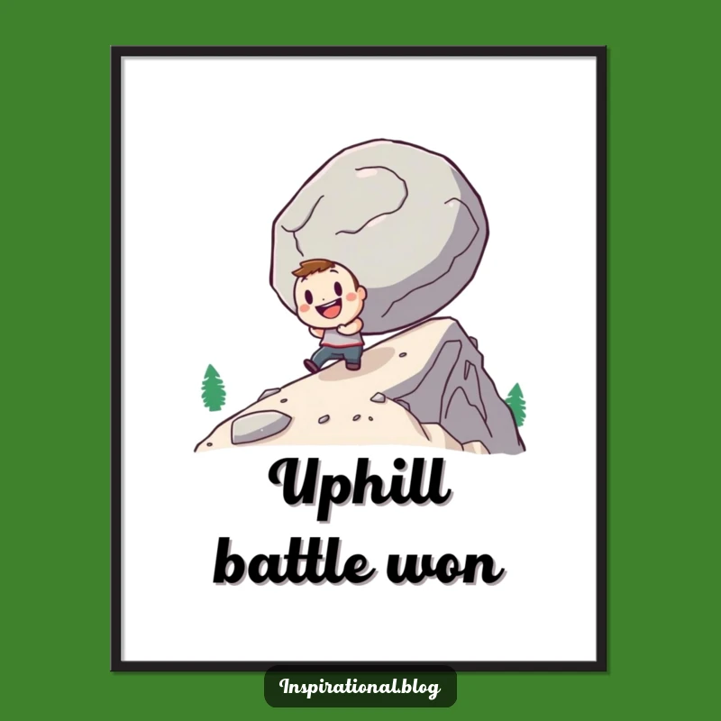 Funny Determined Hero Digital Art: Instant Inspirational Decor