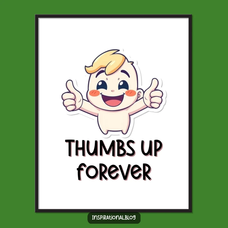Funny Double Thumbs-Up Digital Art: Instant Approval from an Energetic Grinning Character