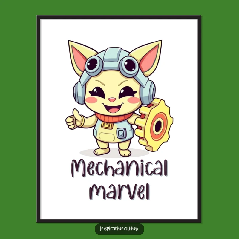 Funny Gear Character Digital Art: Instant Mechanical Whimsy, Amazing Funny Gift!