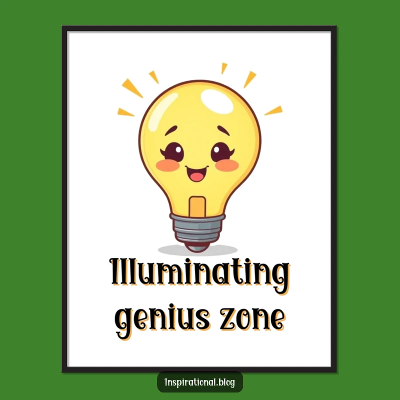 Funny Lightbulb Idea Digital Art Print: Inspire Your Digital Space