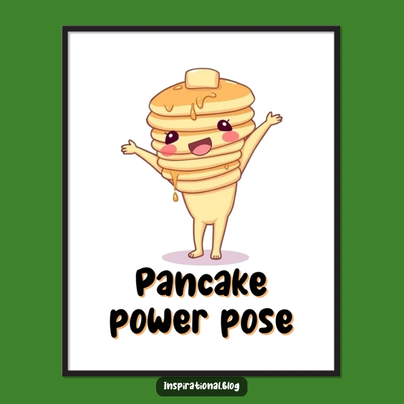 Funny Pancake Handstand Digital Art: Instant Breakfast Humor Gift