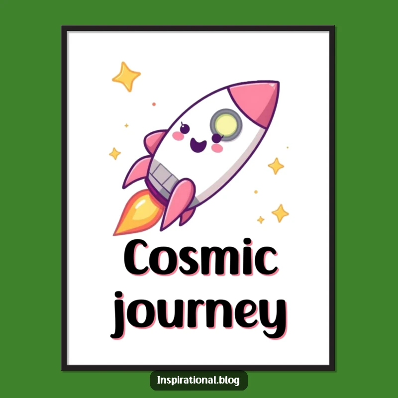 Funny Rocket Ship Digital Art - Exciting Blast Off Downloadable Print Gift