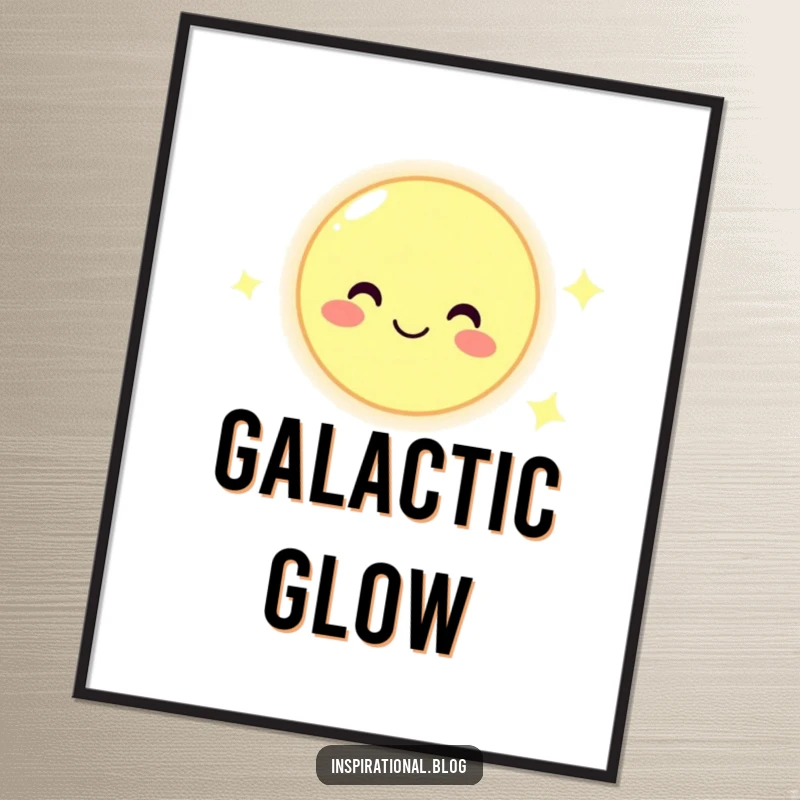 Funny digital art of a smiling moon character shining brightly, offering downloadable celestial cheer and humor for any space.