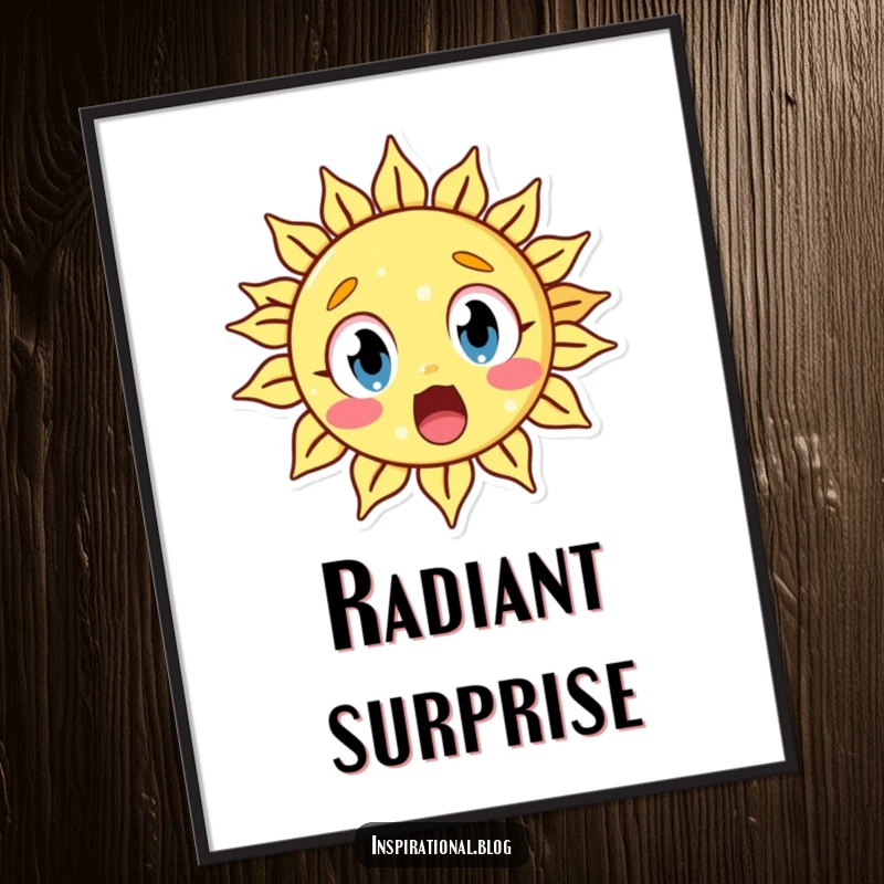 Funny digital art of a surprised sun character with wide eyes, offering downloadable comic astonishment and humor.