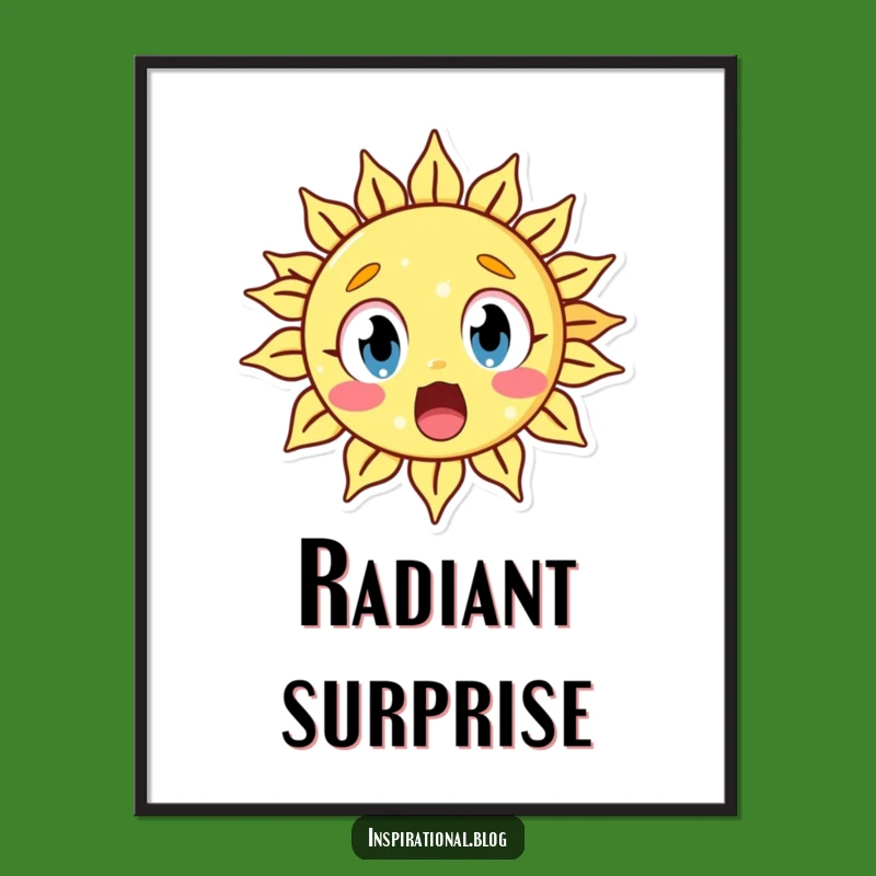 Funny Surprised Sun Digital Art Print: Instant Astonishment for Your Space