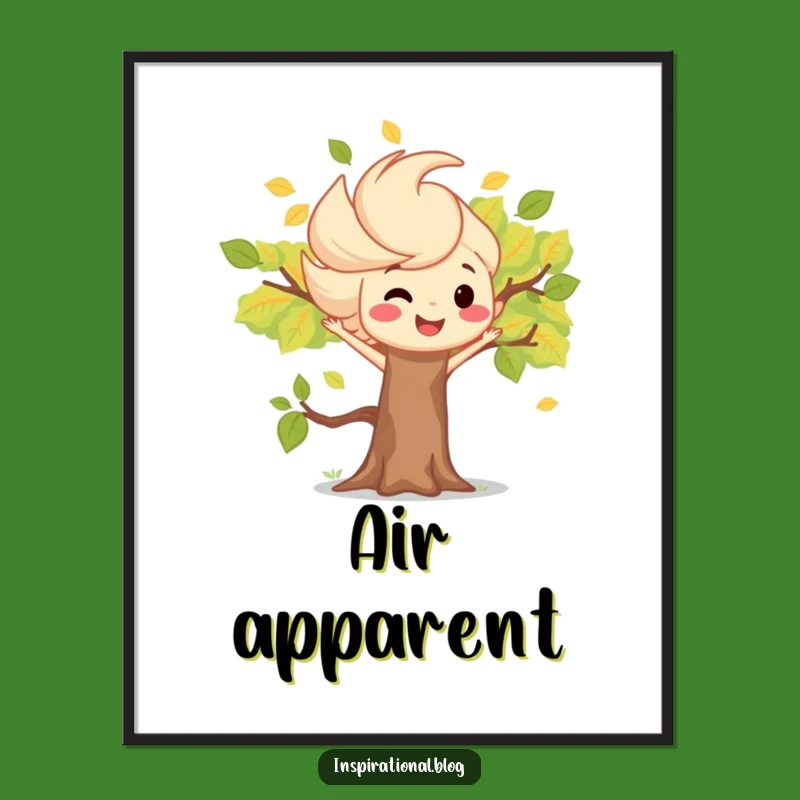 Funny Wind Gust Digital Art - Whimsical Smiling Tree Print