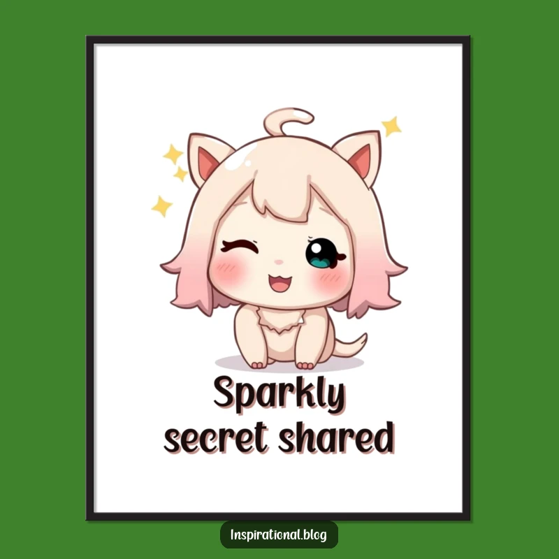 Funny Winking Character Digital Print: Instant Sparkle and Happy Sigh Decor