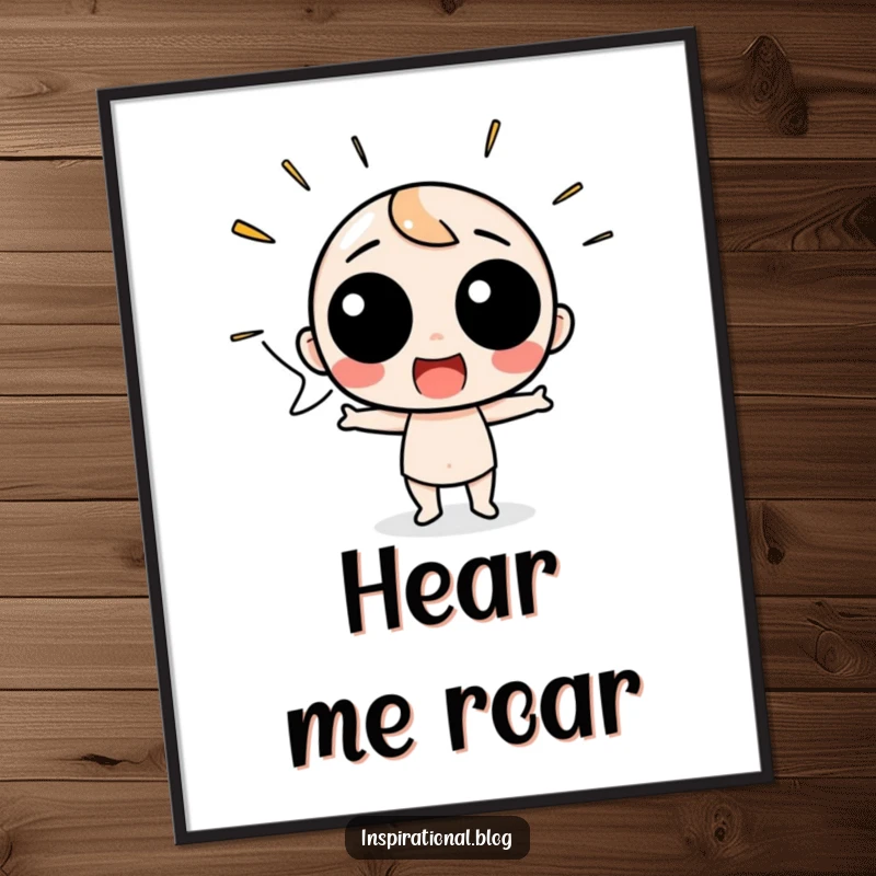 Funny Digital Art Print of a speech bubble character shouting with excitement, offering instant energetic and humorous wall decor.