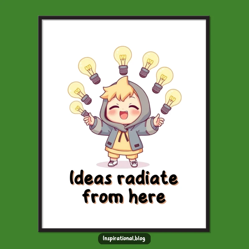 Funny Light Bulb Juggler Digital Art - Instant Brightness for Your Walls!