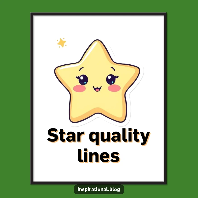 Funny Pen Drawing Star Digital Art - Cheerful Wall Decor Gift