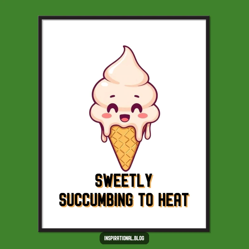 Funny Melting Ice Cream Cone Digital Art - Instant Sweet Humor