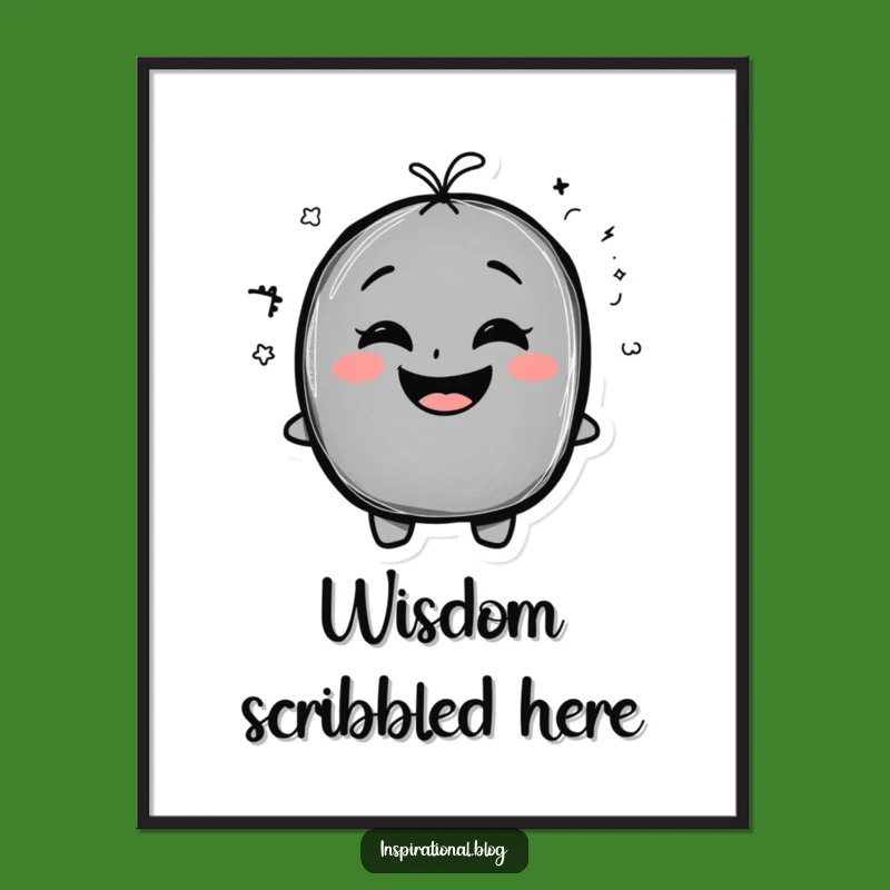 Funny Chalkboard Doodle Digital Print: Instant Artful Smiles