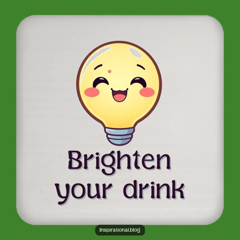 Funny Joyful Lightbulb Drink Coasters: Protect Surfaces with Bright Ideas