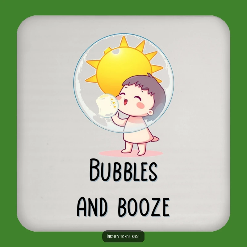 Funny Bubble Blower Coasters: Sip with a Sunny Smile