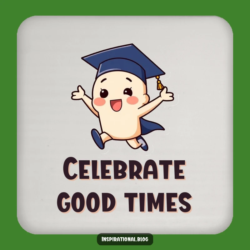 Funny Graduation Cap Leap Coaster Set: Protect Surfaces with Humor