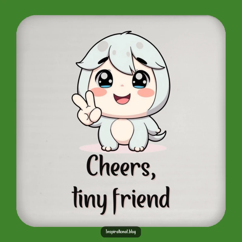 Funny Encouraging Hand Coaster - Protect Surfaces with a Smile!