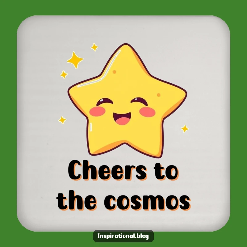 Funny Laughing Star Drink Coasters: Protect Surfaces with Cosmic Glee