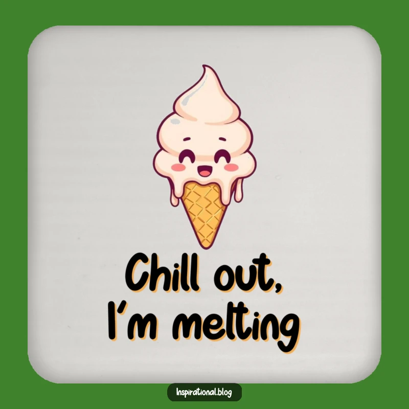 Funny Melting Ice Cream Cone Coaster - Protect Surfaces With Sweetness