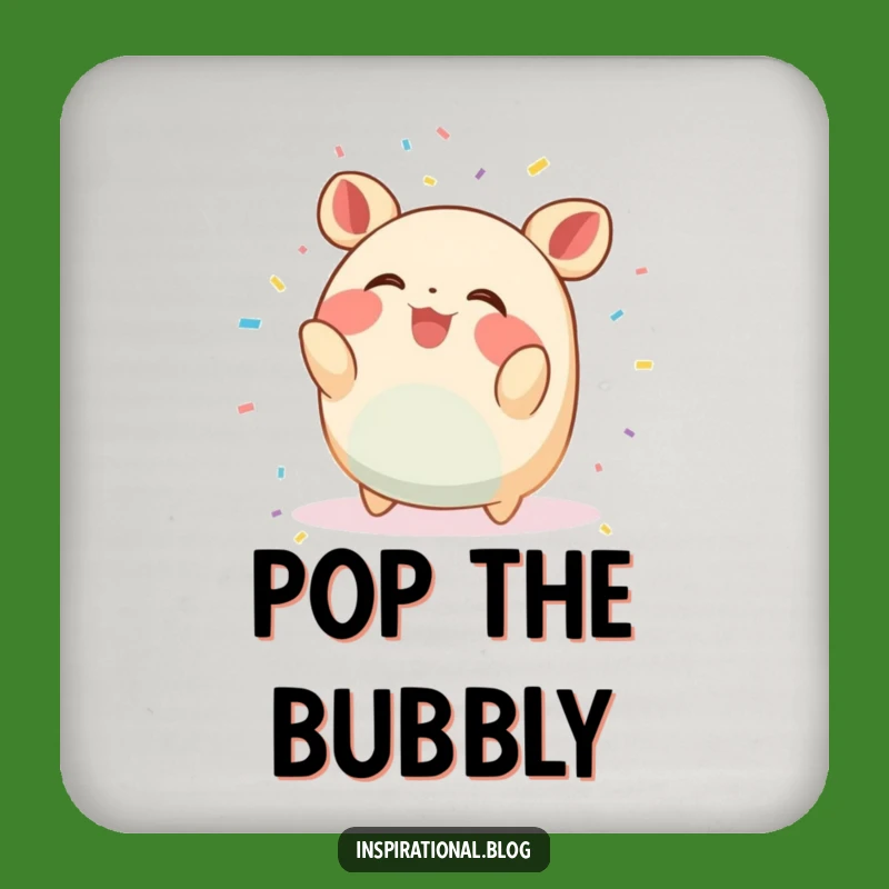 Funny Confetti Giggler Coaster Set: Protect Surfaces with a Giggling Creature's Fun