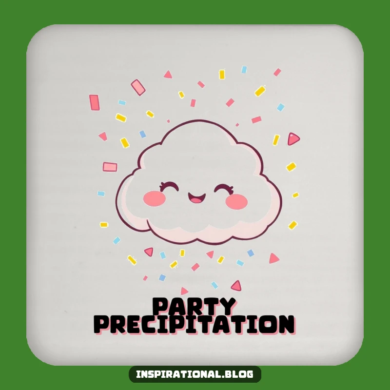 Funny Giggling Cloud Drink Coasters: Protect Surfaces with Festive Flair