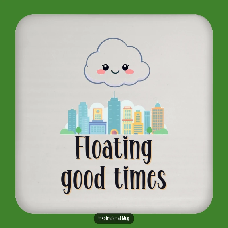 Funny Happy Cloud City Coasters: Protect Surfaces with Sunny Charm