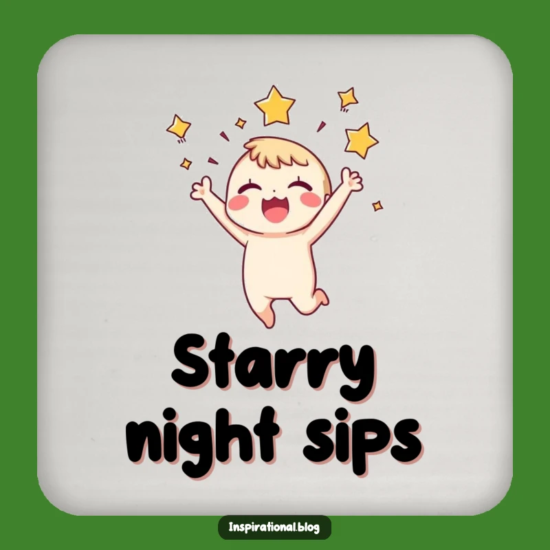 Funny Joyful Character Coasters: Set of Tiny Leapers, Protect Surfaces Hilariously