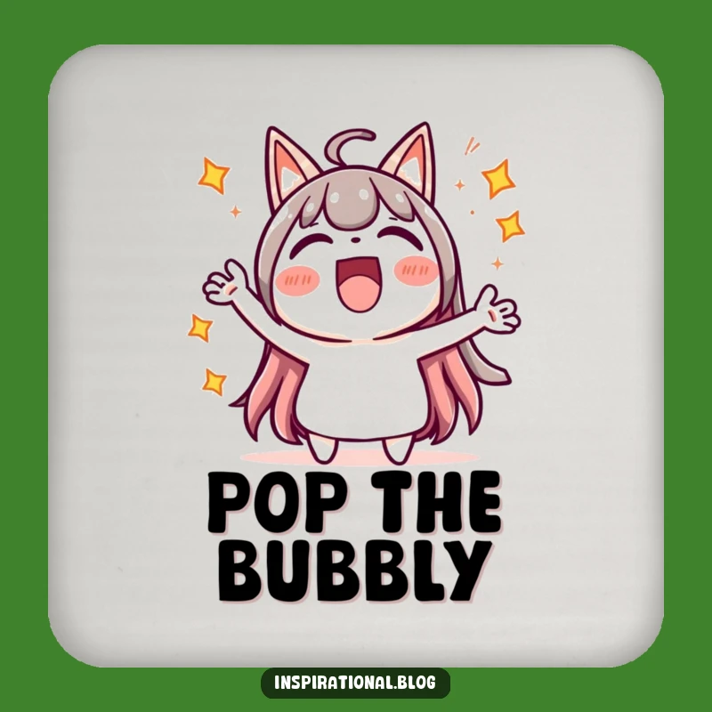 Funny Kawaii Cheering Coaster - Starburst Drink Protector, Perfect Funny Gift