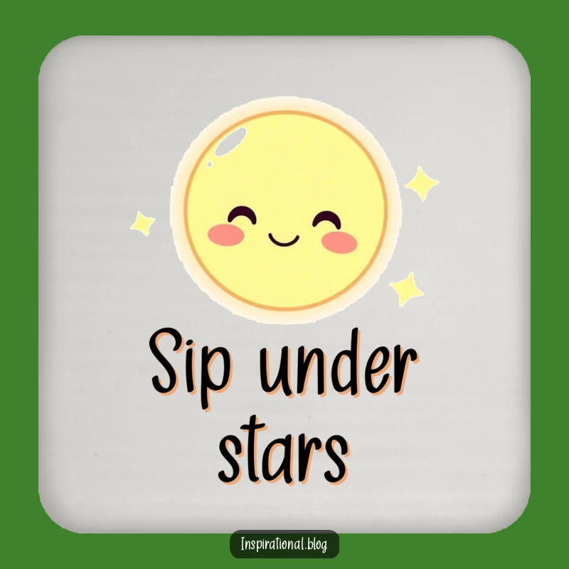 Funny Smiling Moon Drink Coasters: Protect Surfaces with Celestial Smiles