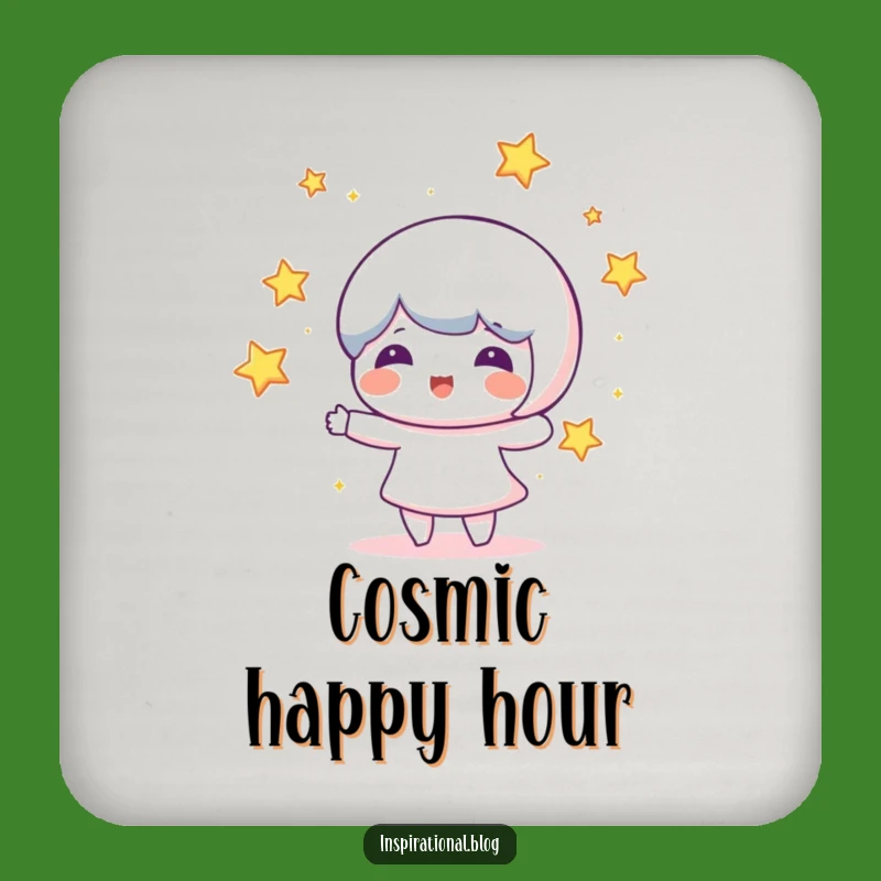 Funny Star Juggling Drink Coaster: Protect Surfaces with Cosmic Charm