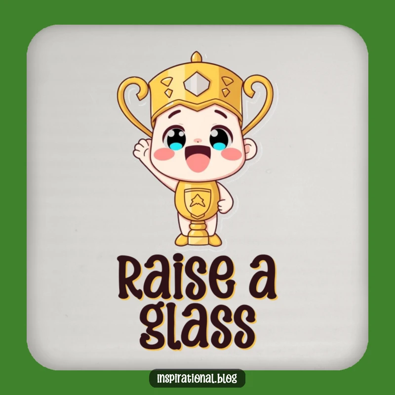 Funny Trophy Pride Coaster Set: Protect Surfaces with Winning Style