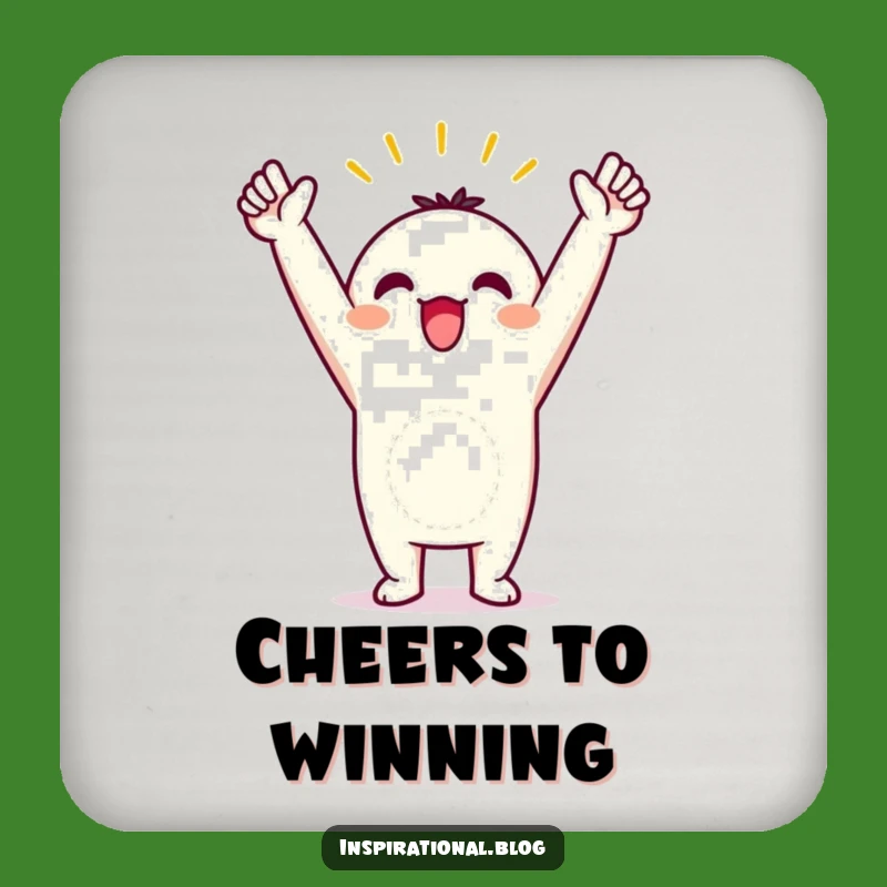 Funny Victory Pose Coasters: Protect Surfaces, Stylish Funny Gift!