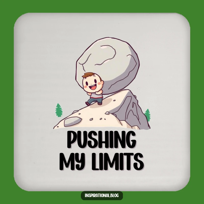 Funny Determined Hero Coaster: Protect Surfaces with Grit