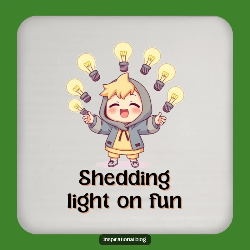 Funny Light Bulb Juggler Coaster - Protect Surfaces with Bright Ideas!