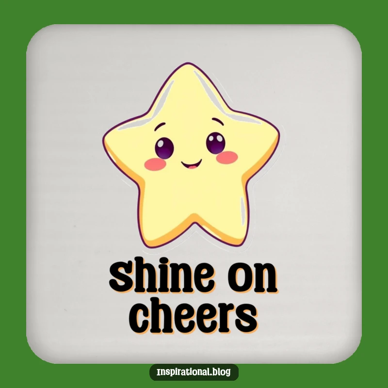 Funny Cute Star Coaster Set: Bright Shining Character Drink Decor, Perfect Funny Gift