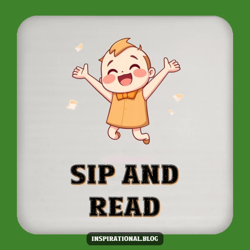 Funny Bookworm Jumping Coaster Set: Protect Surfaces with a Fluttering Page Character