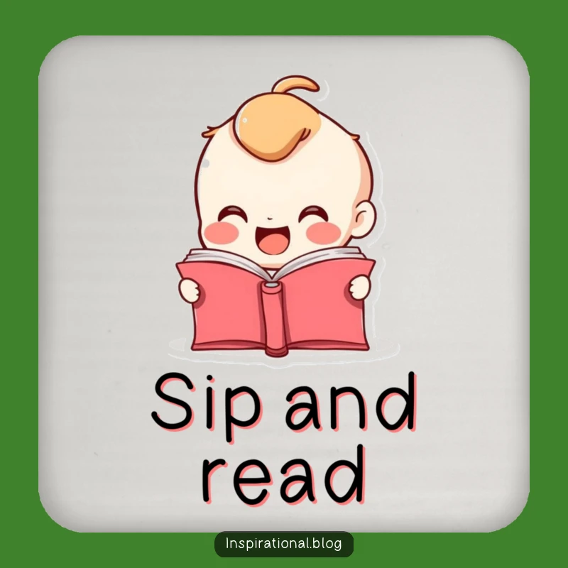 Funny Book Coaster - Excited Reader Protection
