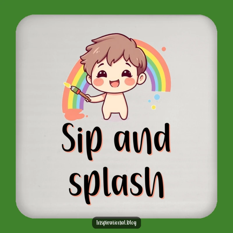 Funny Rainbow Painter Coasters: Add Color to Your Table