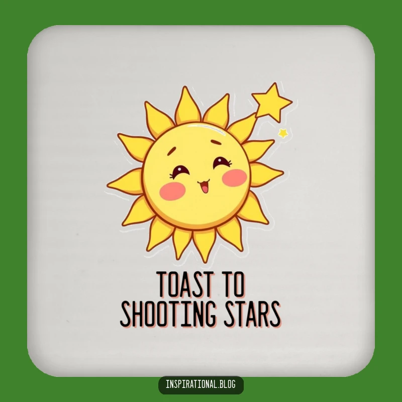 Funny Sun Shooting Star Coaster Set - Protect Surfaces with Celestial Charm
