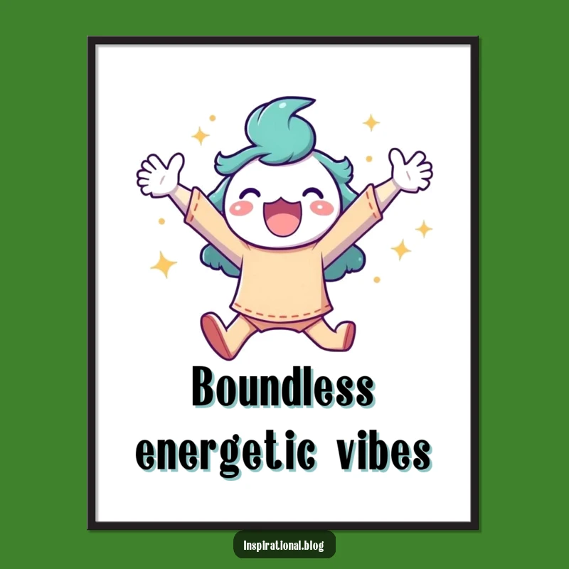 Funny Sparkle Leap Character Poster: Add Instant Joy and Whimsy to Walls