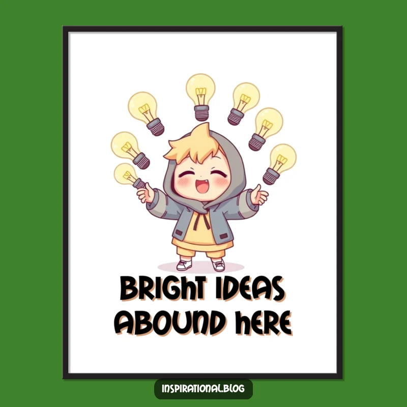 Funny Light Bulb Juggler Poster - Art for Your Brightest Spaces!
