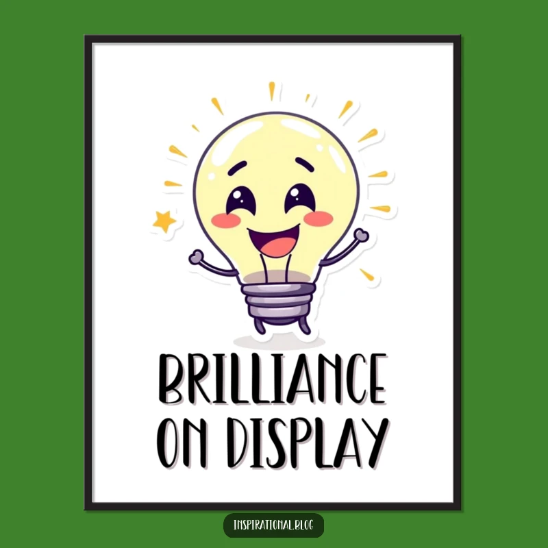 Funny Lightbulb Idea Poster: Bursting with Color and Inspiration Art