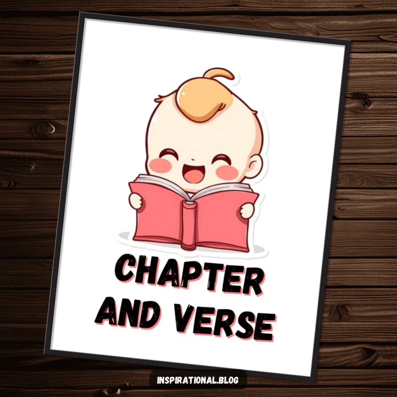 Funny poster of a happy book character whose pages are fluttering open, showcasing eagerness and literary joy.