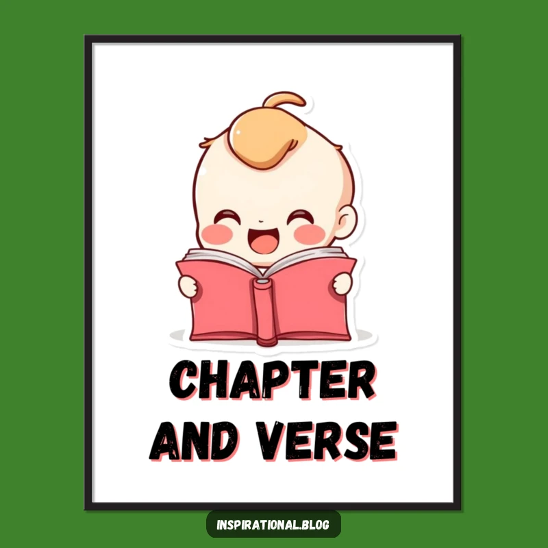 Funny Book Character Poster - Excited Reader Wall Art